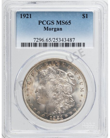1921 Morgan Dollar — MS65 PCGS