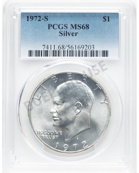 1972-S Eisenhower Dollar, Silver — MS68 PCGS