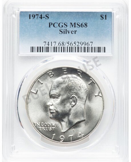 1974-S Eisenhower Dollar, Silver — MS68 PCGS