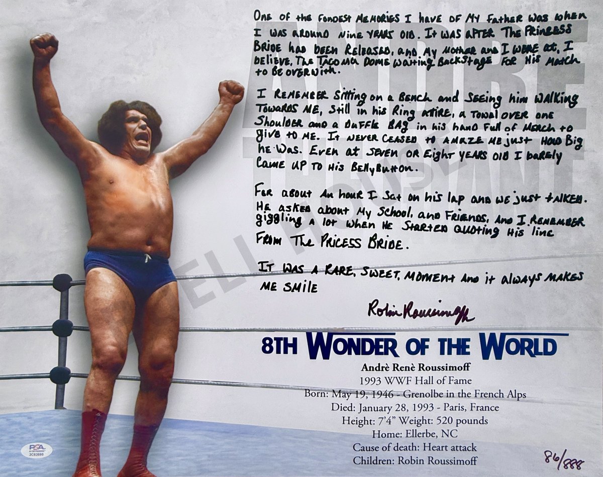 Andre the Giant Story 16×20 Photo — Signed by Robin Roussimoff, Limited Edition