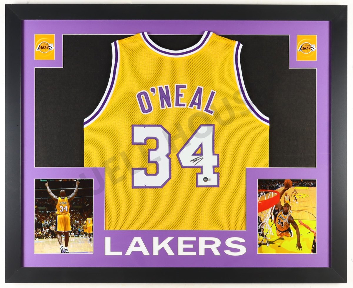 Shaquille O'Neal Signed Custom Framed Jersey Display