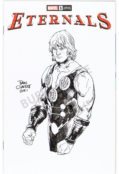Travis Charest — Eternals #1 Sketch Cover, Ikaris Original Art (2021)